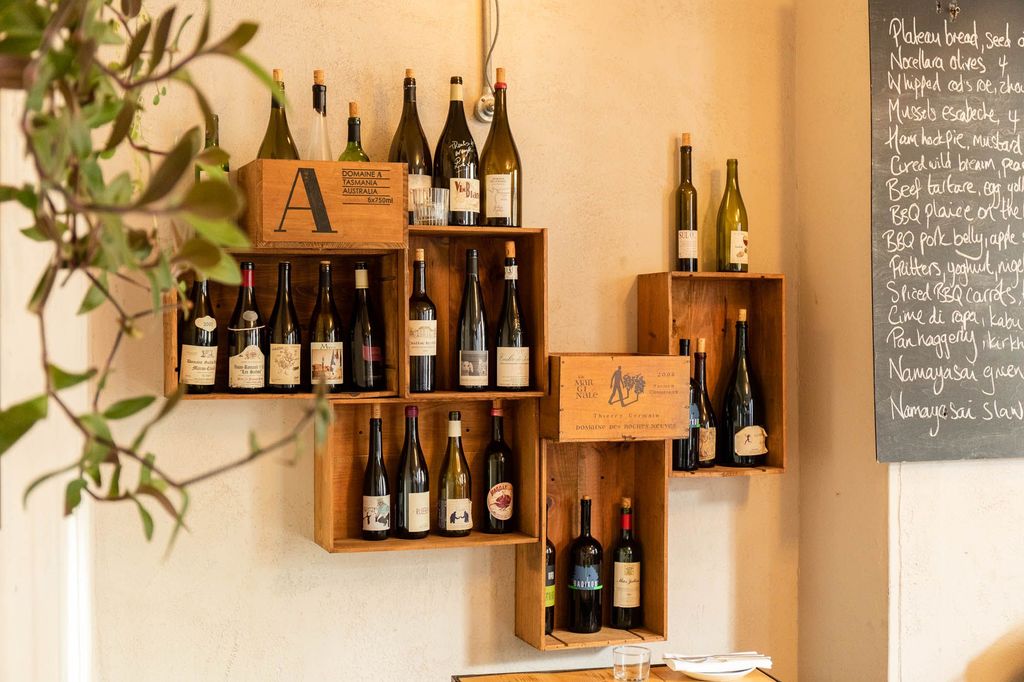 bottle of wines on shelves