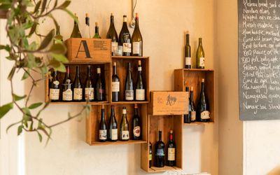 bottle of wines on shelves