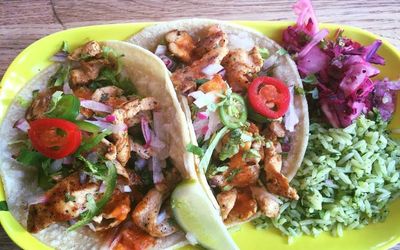 colourful tacos at la choza