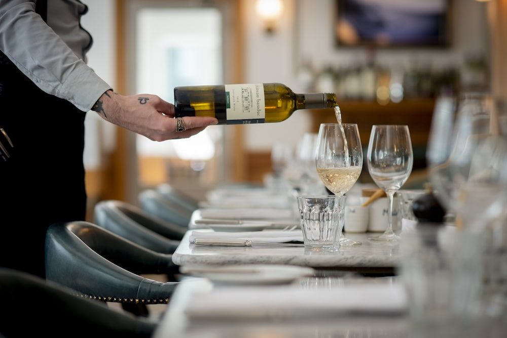Hotel Du Vin Brighton. Pouring wine for the Coronation 2023 weekend.