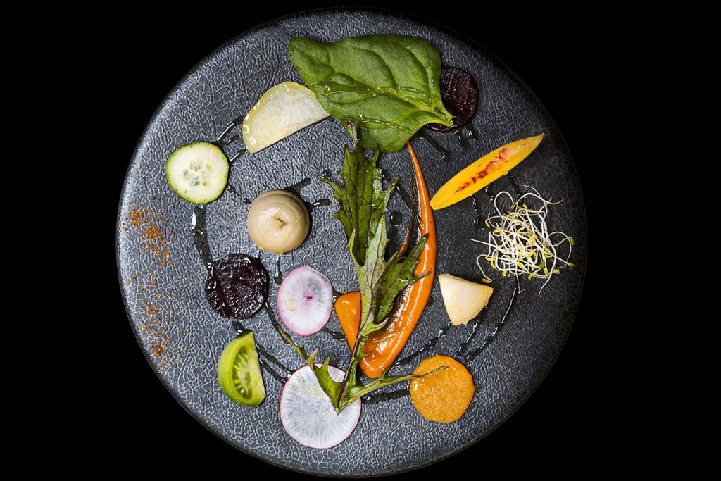 Overhead shot of a plate of food