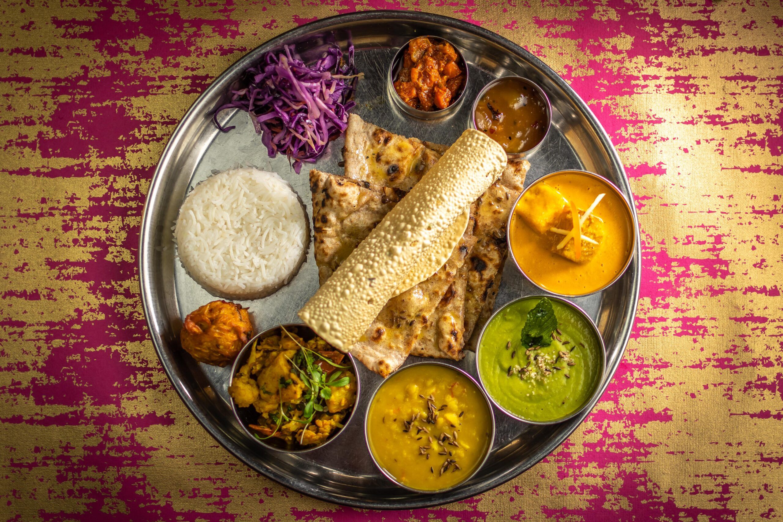 The Thali experience - pictured from above