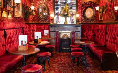 red victorian style of the pub