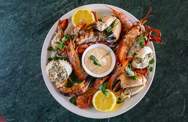 Seafood platter (above) at Browns Restaurant Brighton