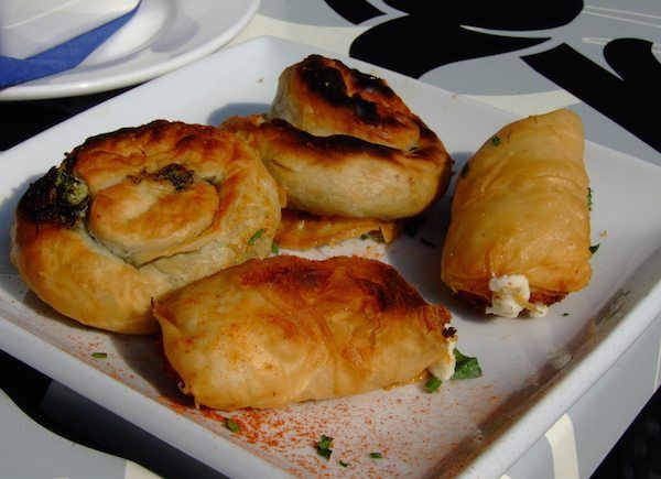 Pastries with cheese and vegetables