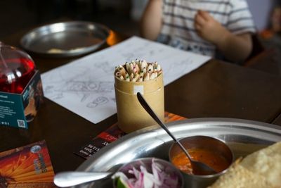Kids crayons at Indian Summer, Brighton