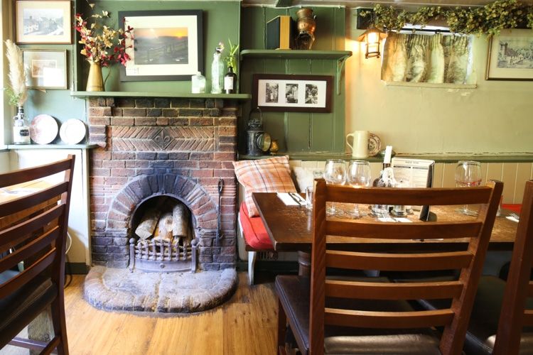 pubs with fires, Interior at The Shepherd and Dog