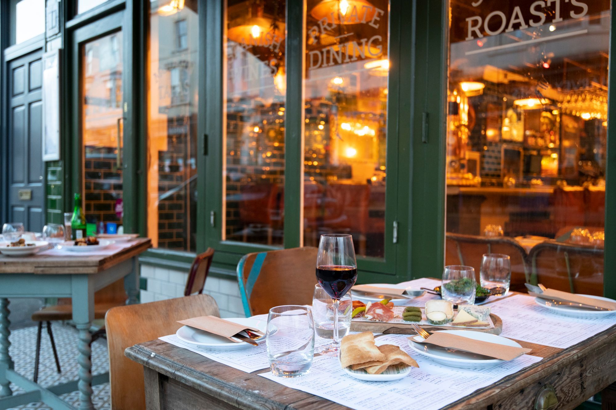 outdoor dining area at the market