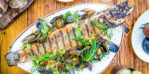 Fish and seafood restaurants in Brighton, Seabass at The Salt Room