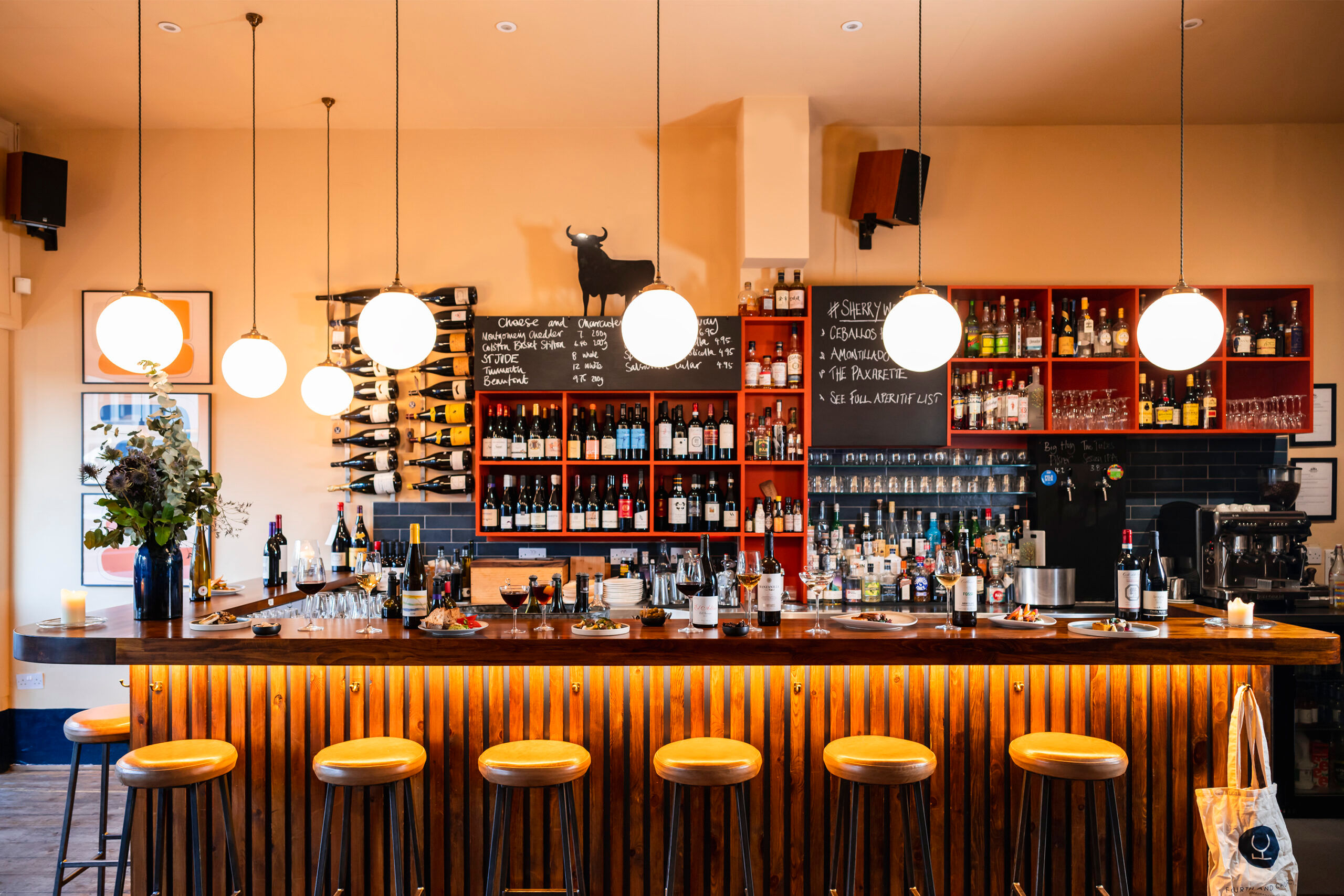 bar shot of the Fourth and Church. Part of the wine shop Brighton guide.