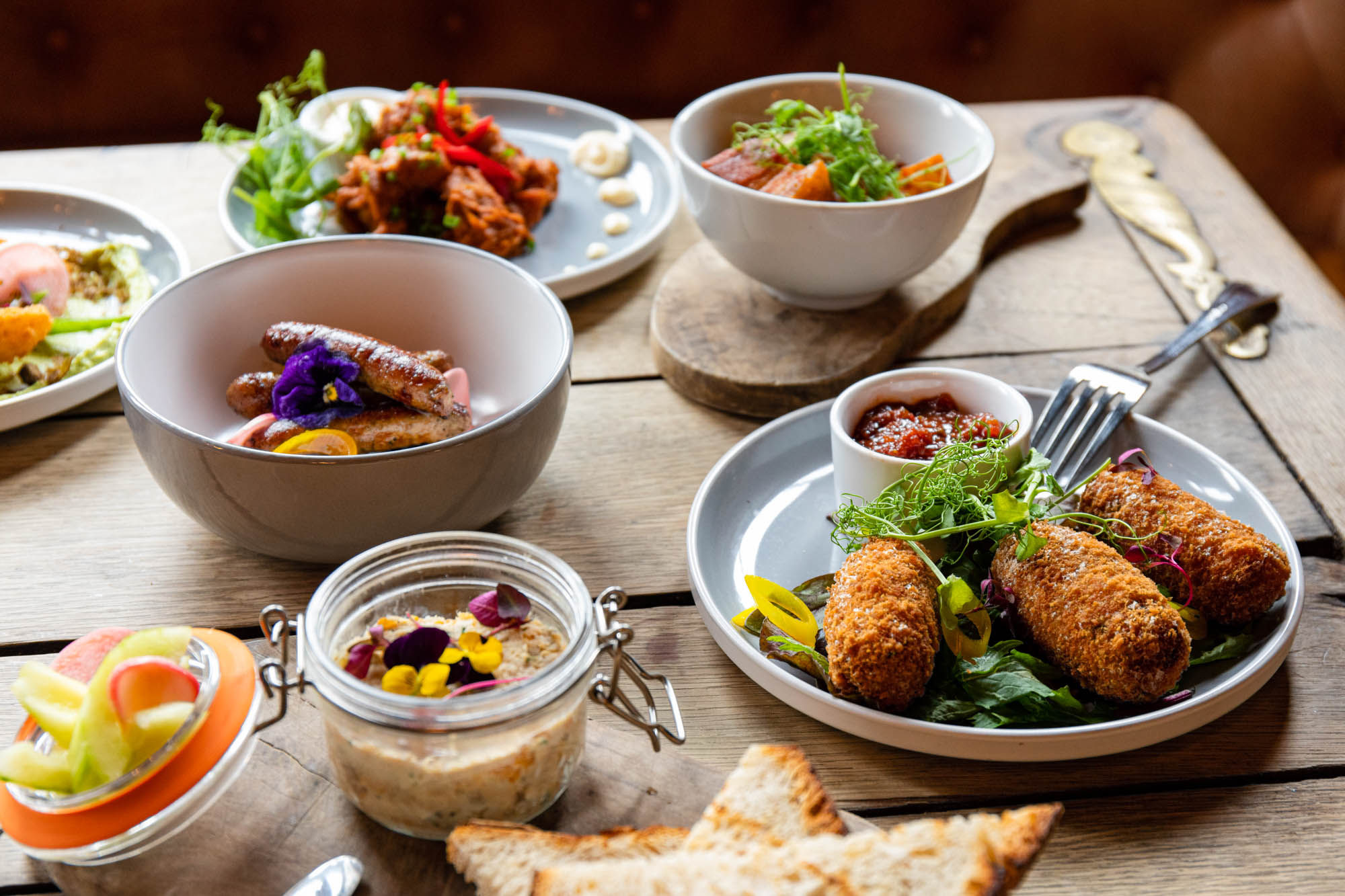 close up shot of couple of dishes on the table