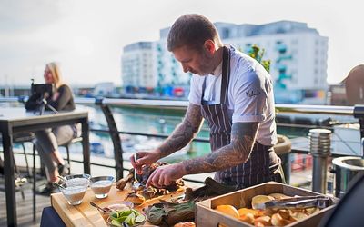 Brighton Marina restaurant. Overlooking the marina from Malmaison
