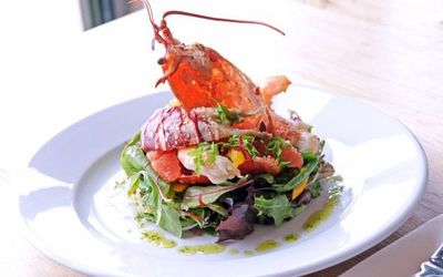 Lobster salad at Riddle and Finns Brighton, Sunday lunch, gluten free restaurants Brighton,