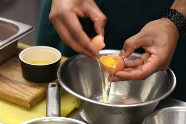 egg yolk separation - How to make Béarnaise sauce, Grow 40, Restaurant, North Laine, Brighton