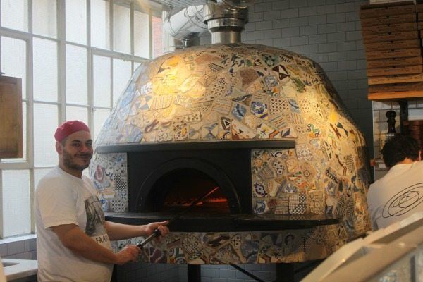 pizza chef at franco manca in brighton - franco manca