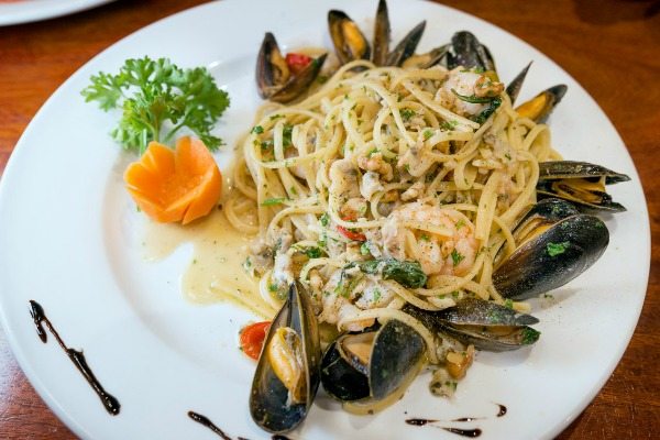 seafood linguine at al duomo in brighton