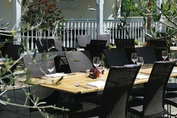 Outside table at Wingrove House, Alfriston