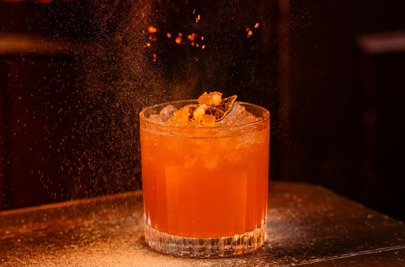 red cocktail at bohemia