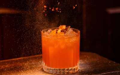 red cocktail at bohemia