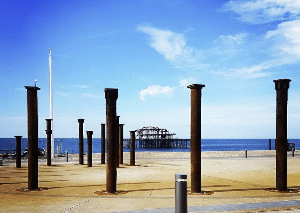 Views of the West Pier from Murmur restaurant Brighton