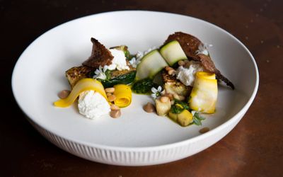 courgette dish served on the white plate