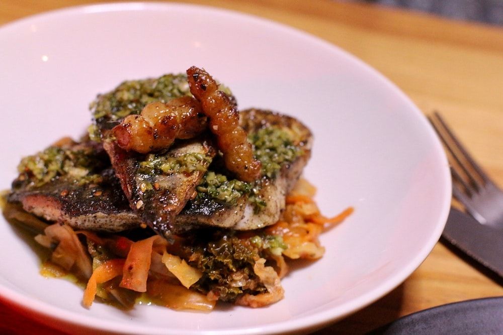 mackerel fillet with kimchi at Mange Tout Brighton - Mange Tout review