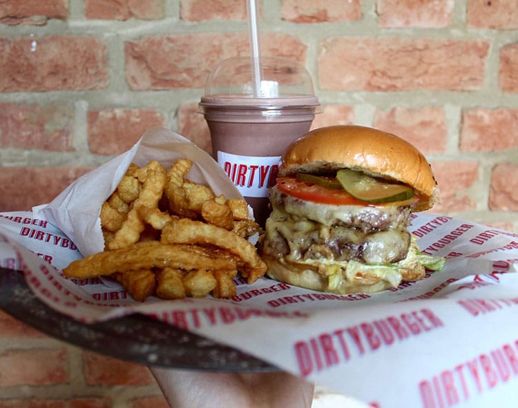 Dirty Burger Brighton - Milkshake, crinkle fries and burger at Dirty Burger restaurant 
