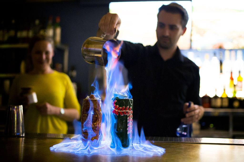 cocktails on fire at merkaba brighton - Cookery Classes Brighton 