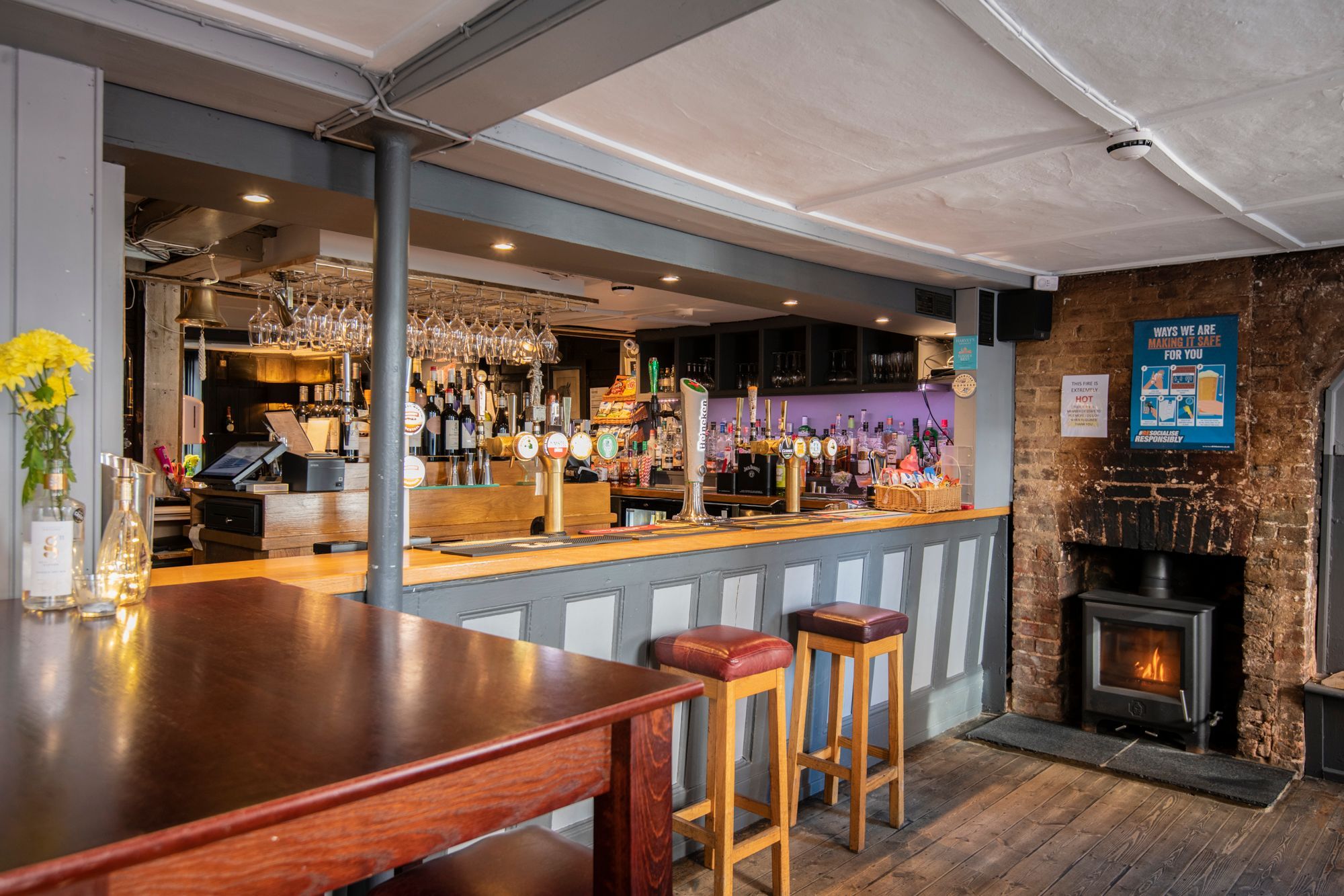 interior, bar area of the new inn