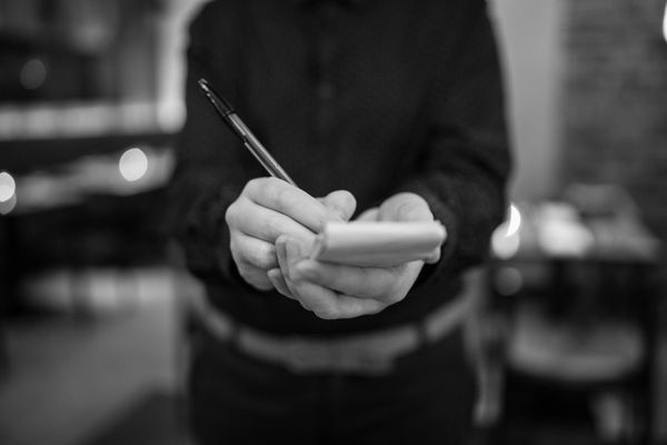 Waiter taking an order at the Salt Room