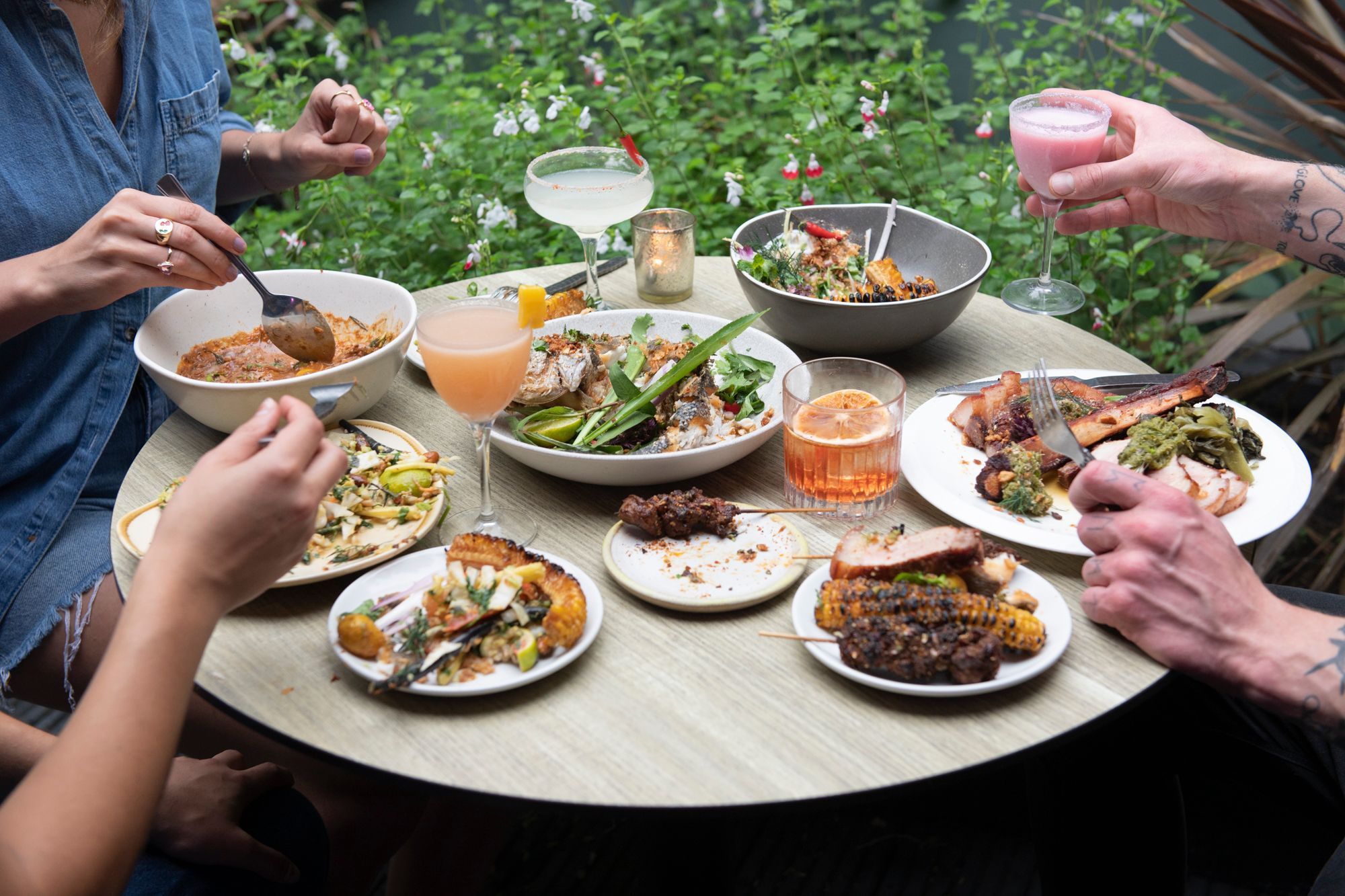 friends dining at the table