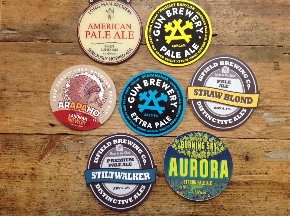 Beer badges in Worthing