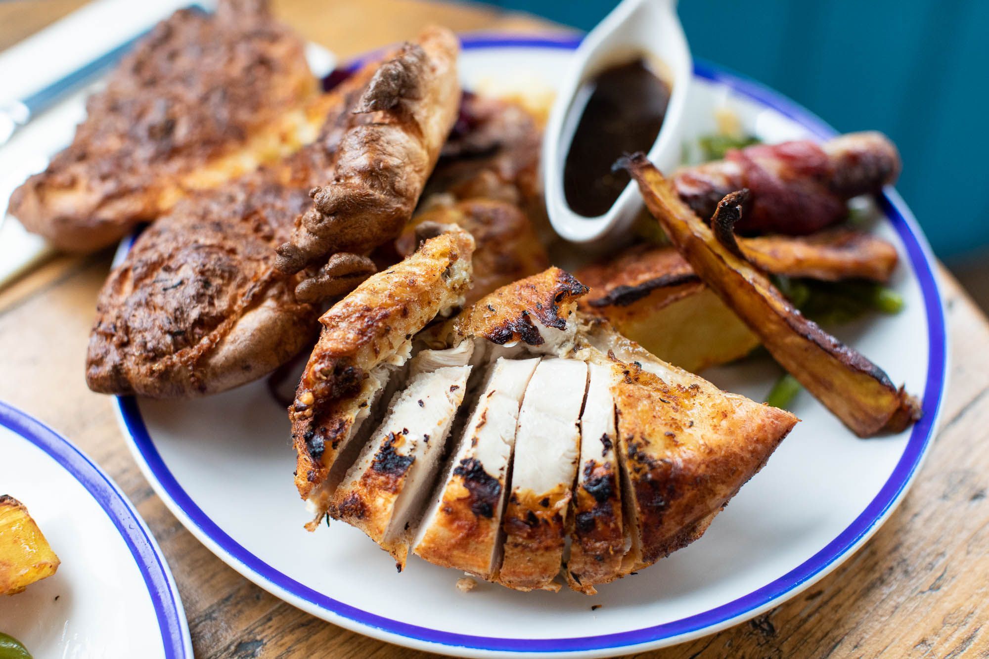 Sunday roast close up shot