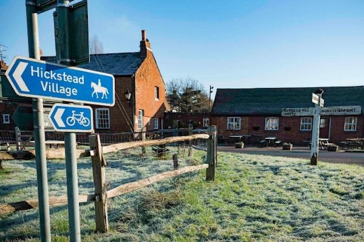 Outside country pub The Sportsman on a frosty Winter's day