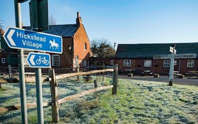 Outside country pub The Sportsman on a frosty Winter's day