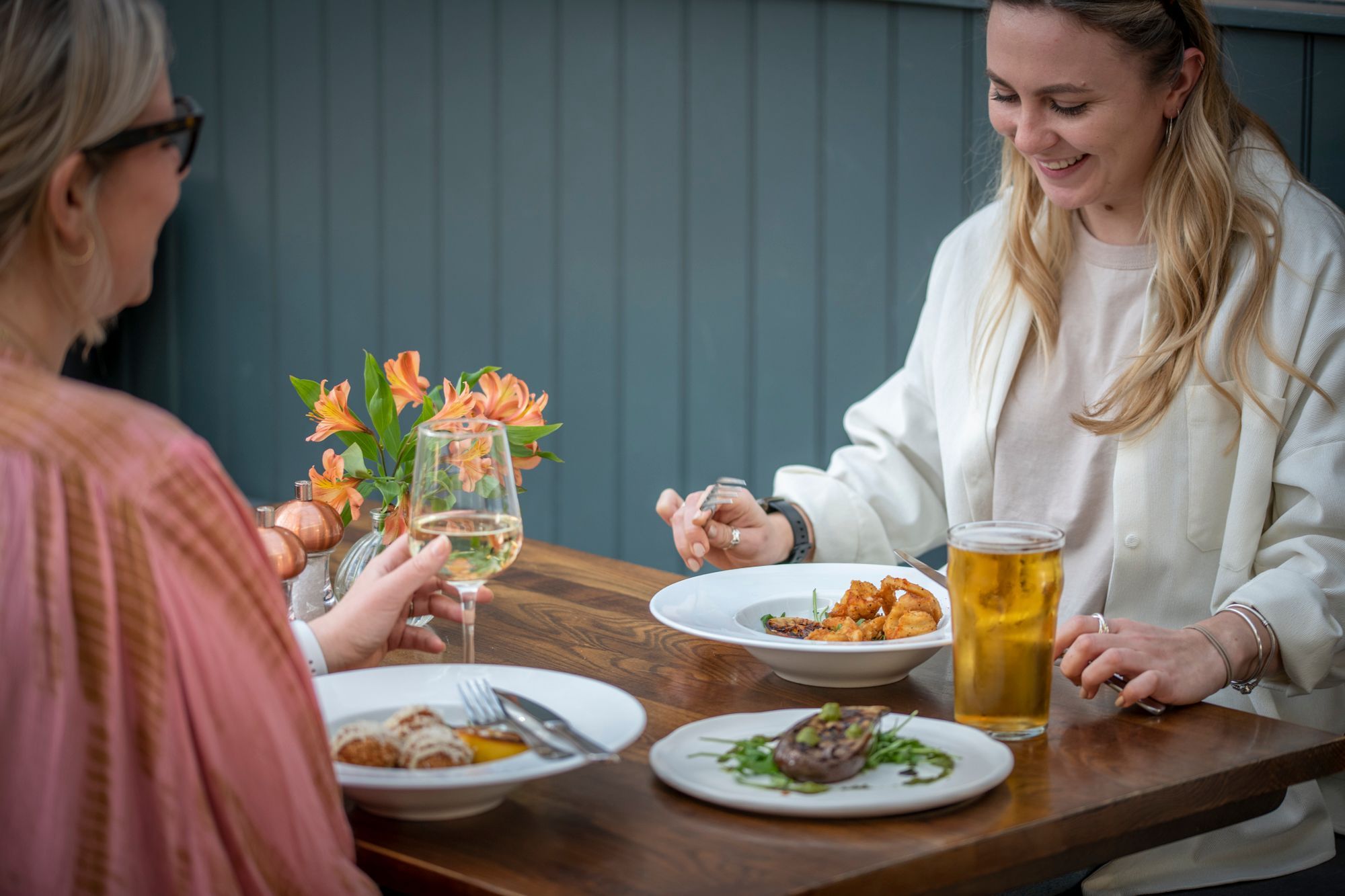 two people at table eating at the Cleveland Arms Brighton