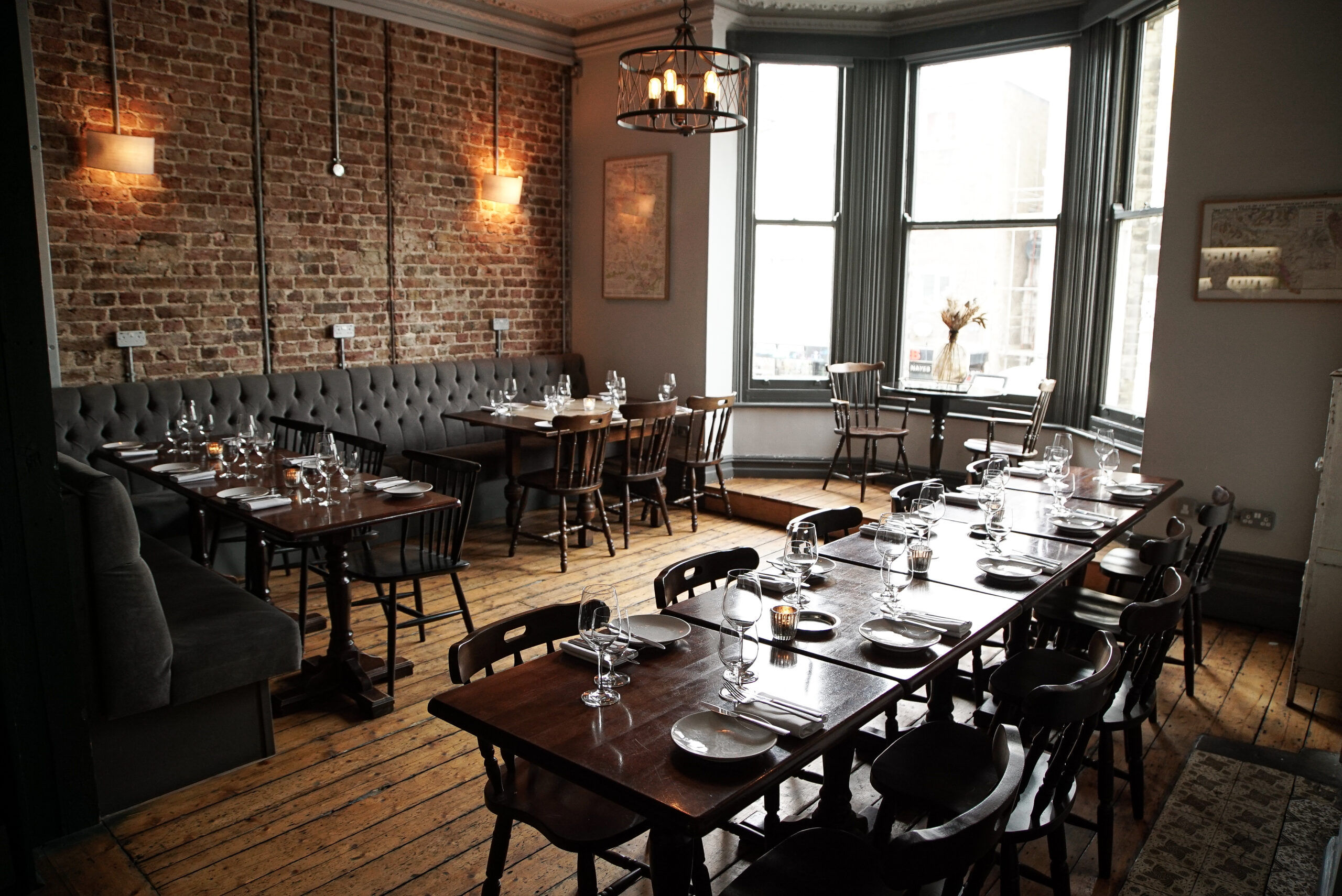 A light and airy private dining room at Wild Flor in Hove.