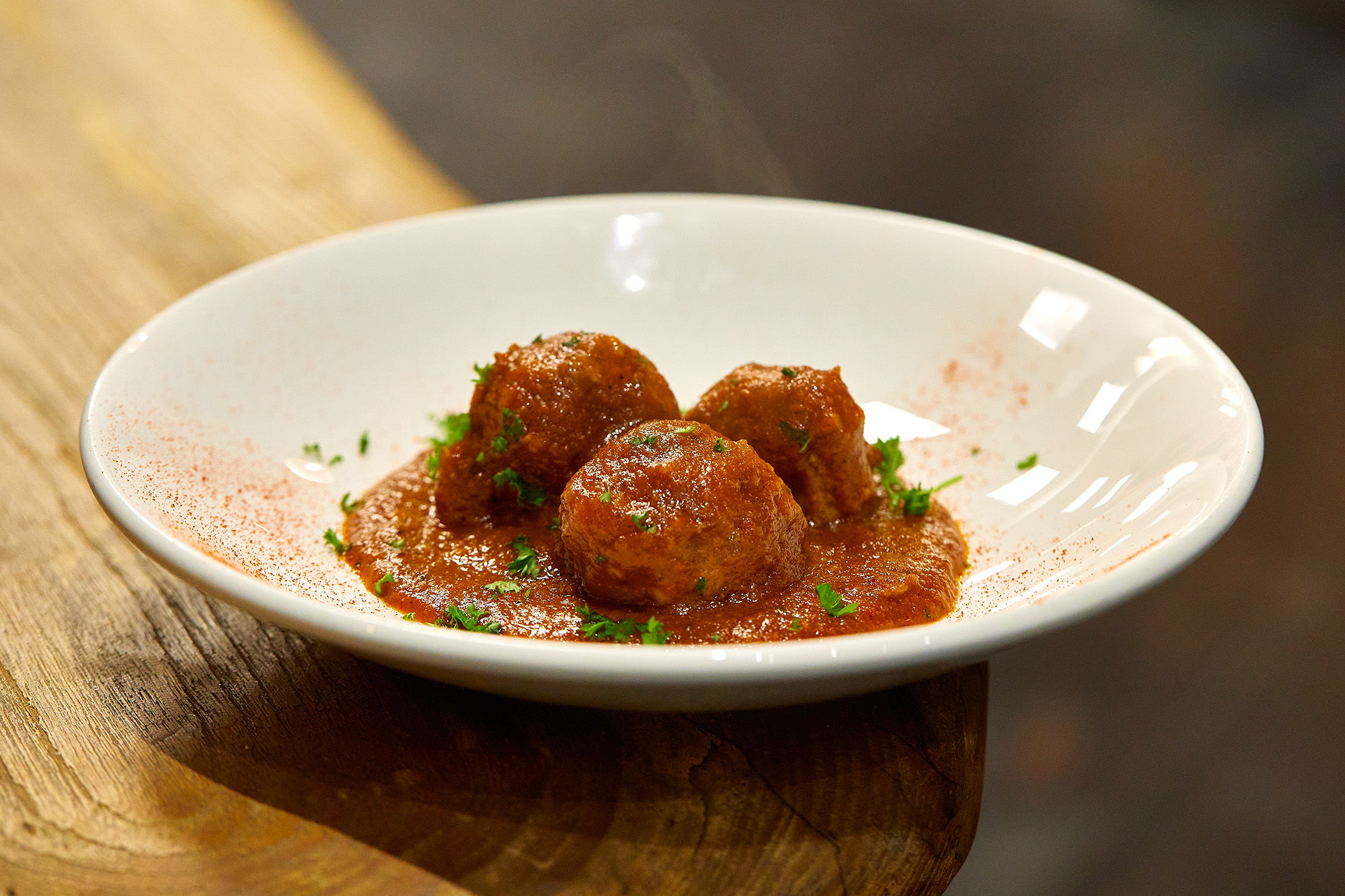 meat balls served in white plate