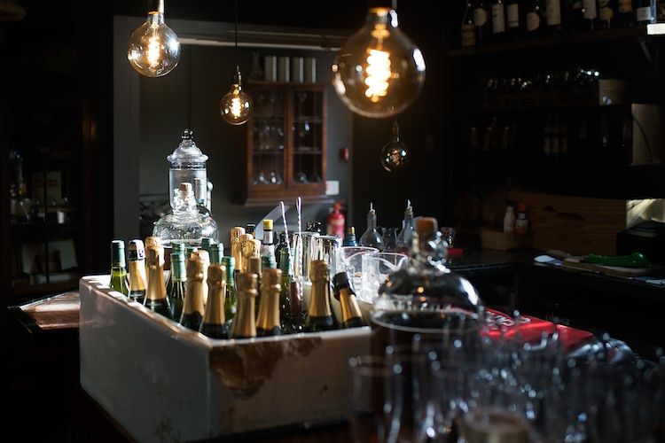 Champagne on ice at L'Atelier du Vin Seven Dials