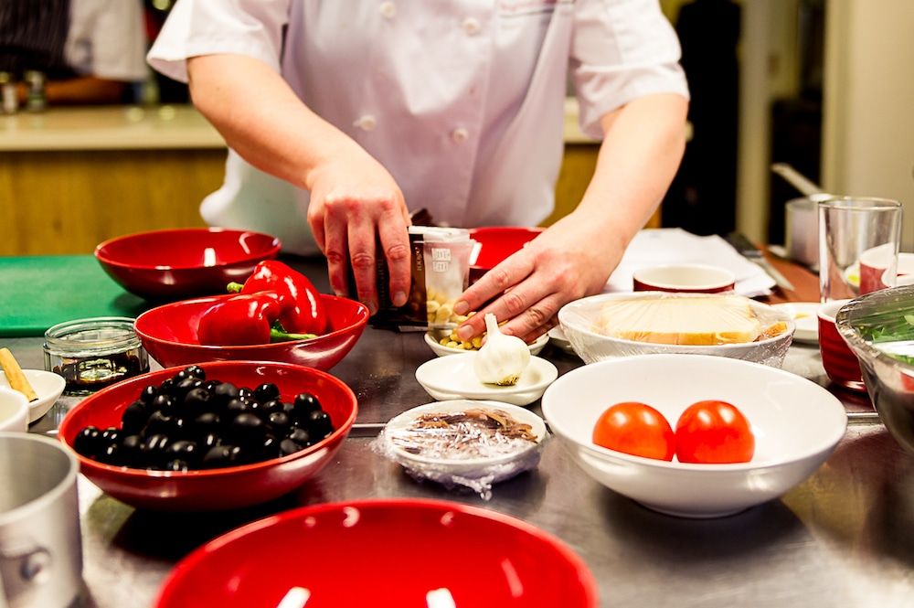 Brighton Cookery School. Messa Ben with his variety of dishes