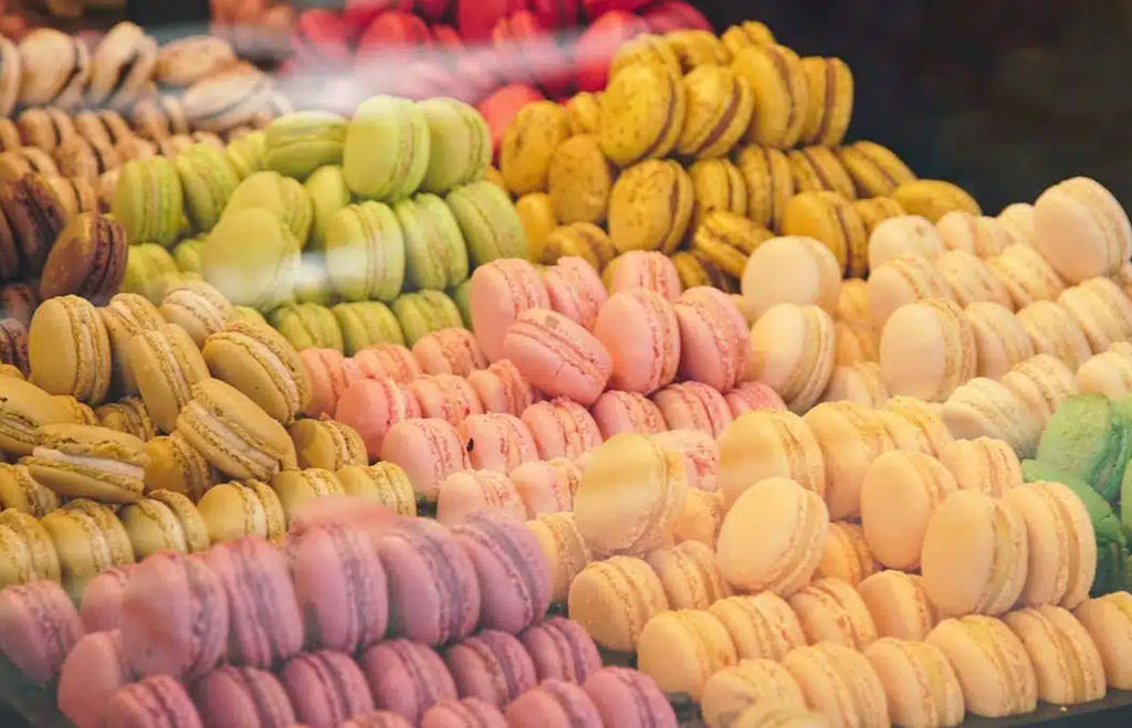 colourful macaroons by Coffee and Cake at Shelter Hall Brighton