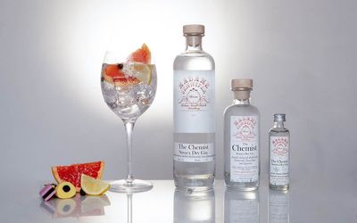 Premium hand crafted bottles of spirits with a botanical cocktail