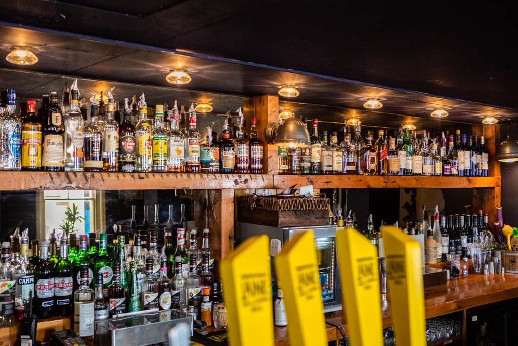 shelf with alcohol drinks