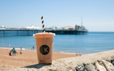 Knoops ice chocolate drink on the Brighton beach