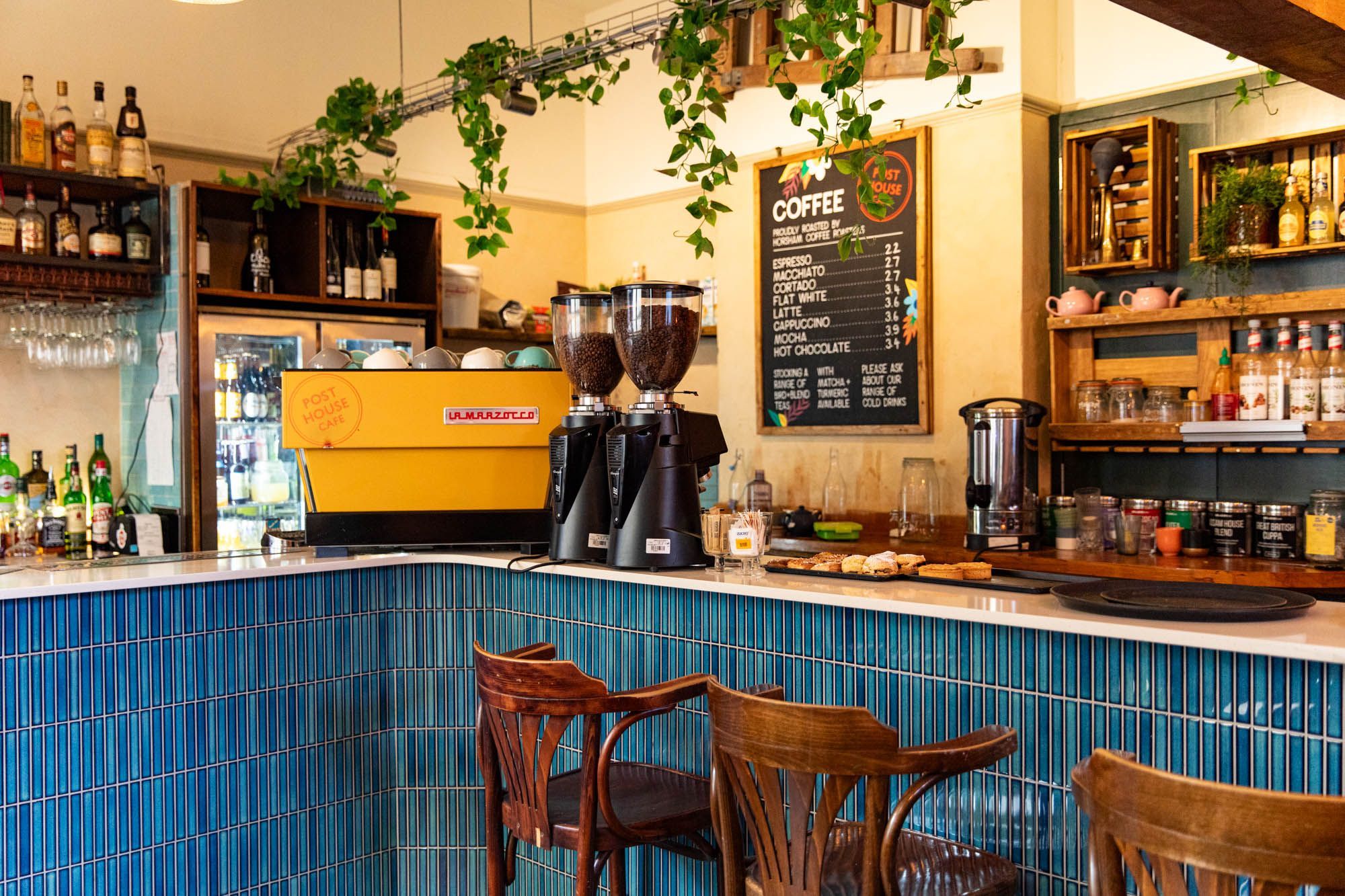 shot of the bar area at the Post House cafe