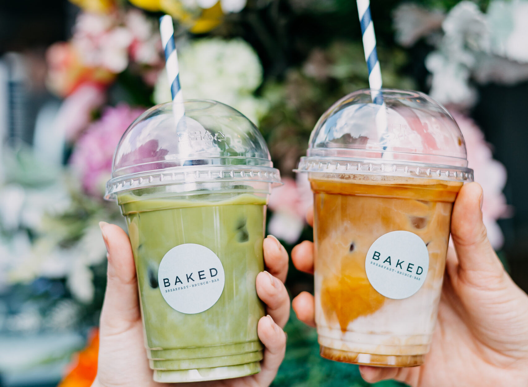 matcha and ice coffee 