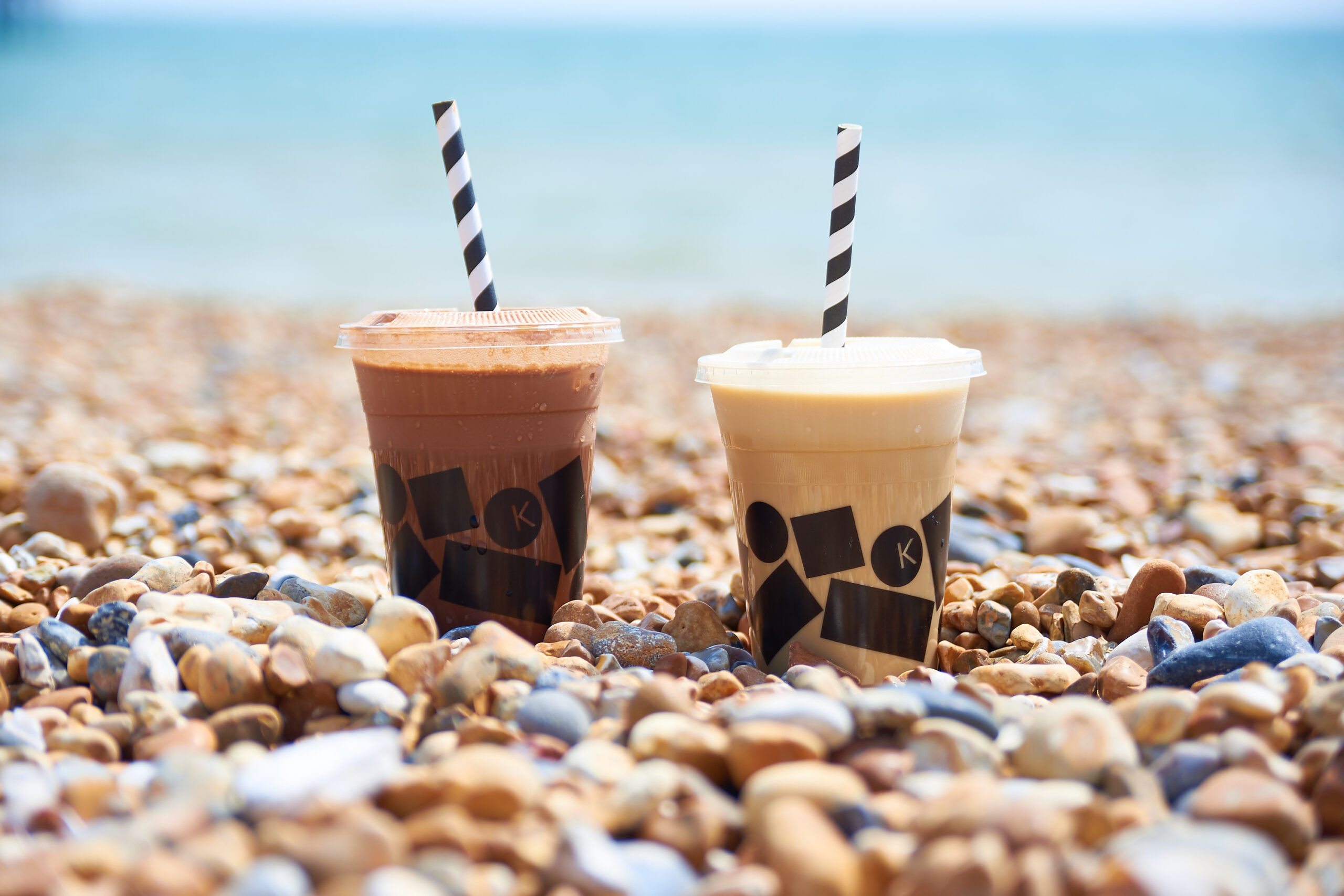 Knoops summer drinks on Brighton beach on a sunny day.