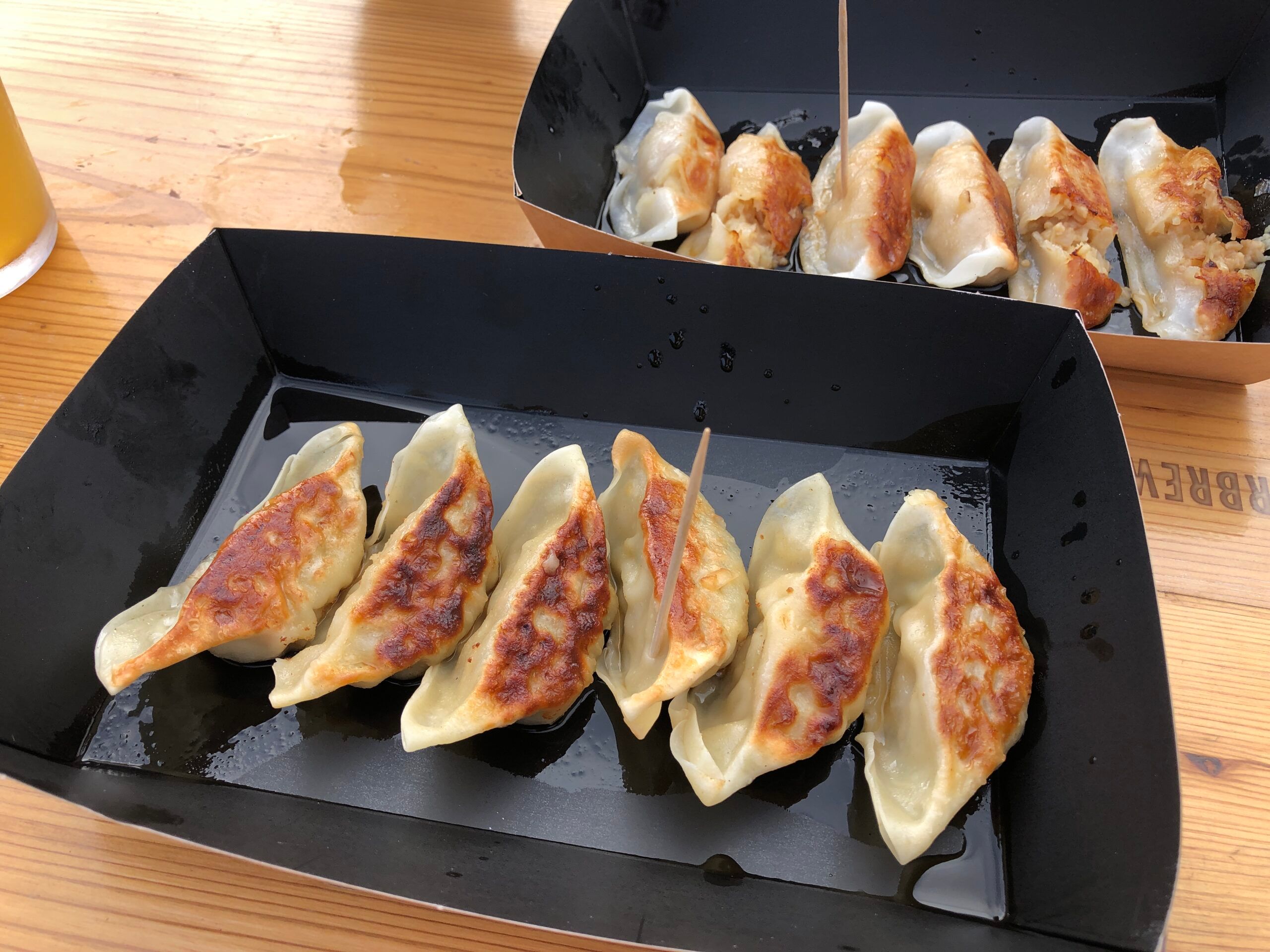 six gyozas in black box