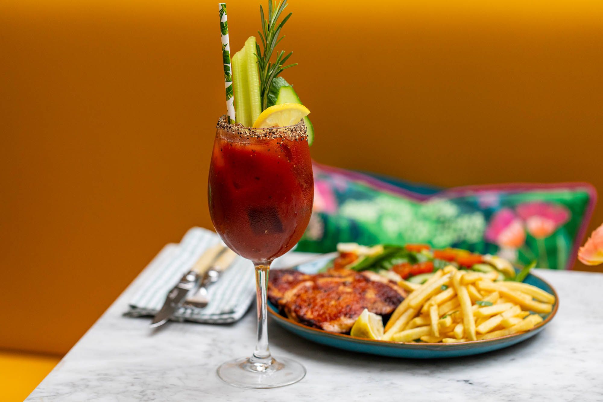 shot of the Bloody Mary on the Jo and Co table 