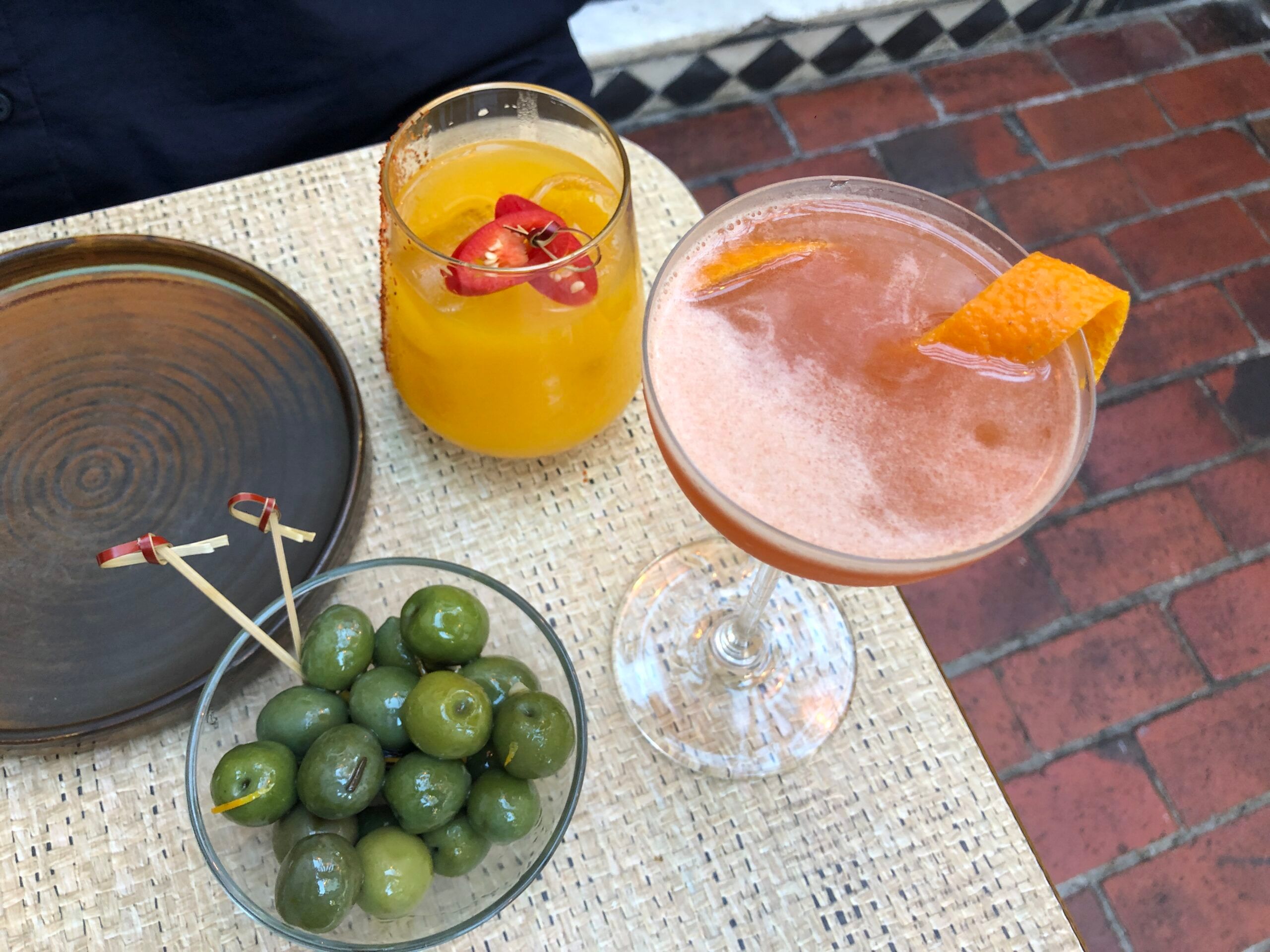 cocktails and olives